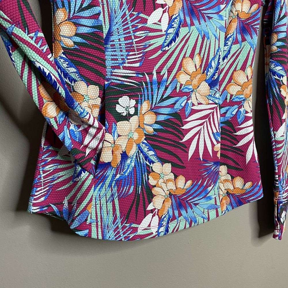 Tommy Bahama Women‎ Sz XS Golf  Tennis  Jacket Floral 1/4 Zip Long Sleeve UPF 50 - Picture 7 of 13